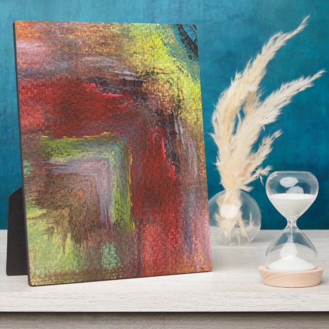 Rainbow Textural Abstract  Plaque (Side)