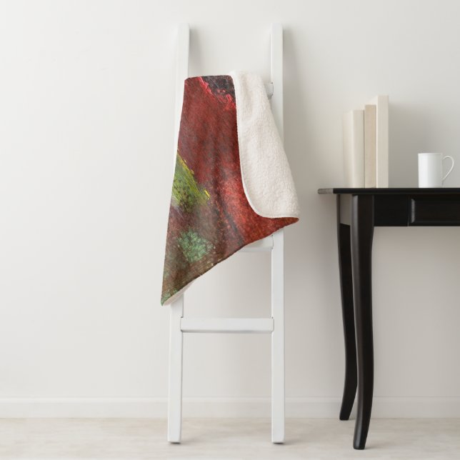 Rainbow Textural Abstract  Sherpa Blanket (In Situ)