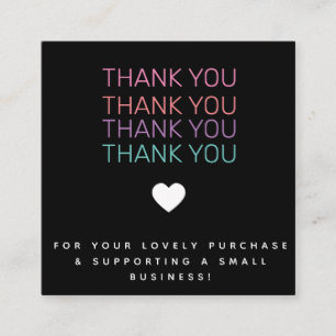 Rainbow Thank You Boutique Beauty Shop Square Business Card