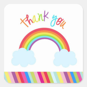 Rainbow Thank You Favour Stickers