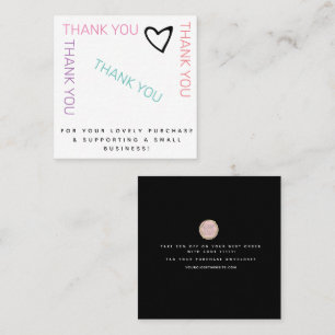 Rainbow Thank You Heart Boutique Beauty Shop Square Business Card