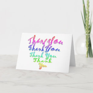Rainbow thank you heart card