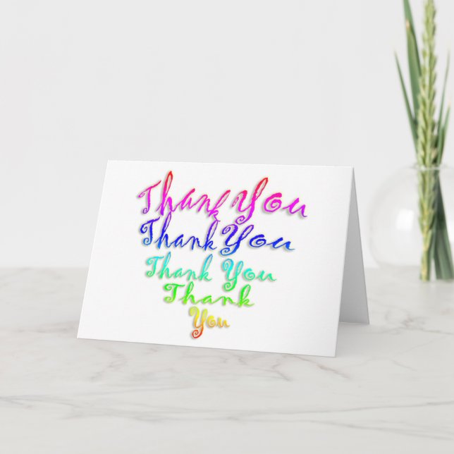 Rainbow thank you heart card (Front)