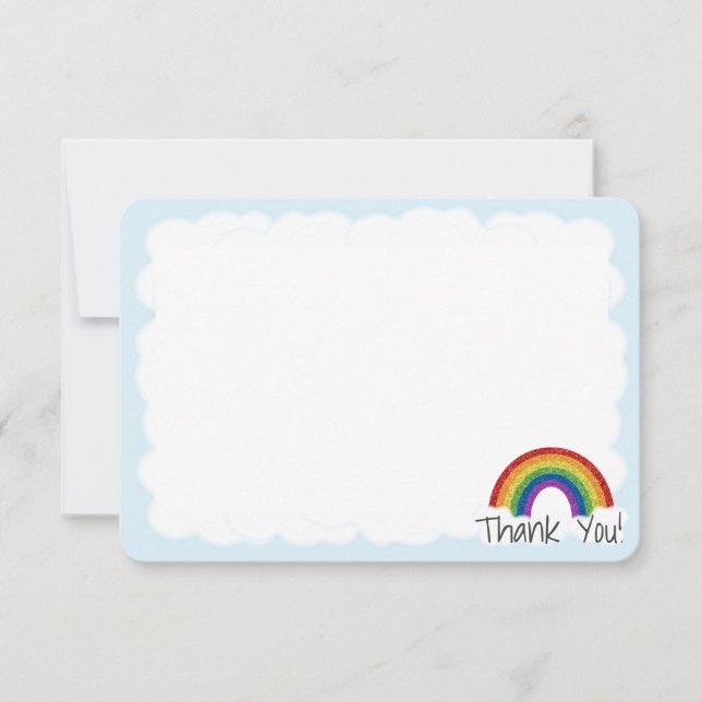 Rainbow Thank You Notes Rainbow Glitter (Front)