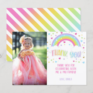 Rainbow Thank You Photo Card - Pastel