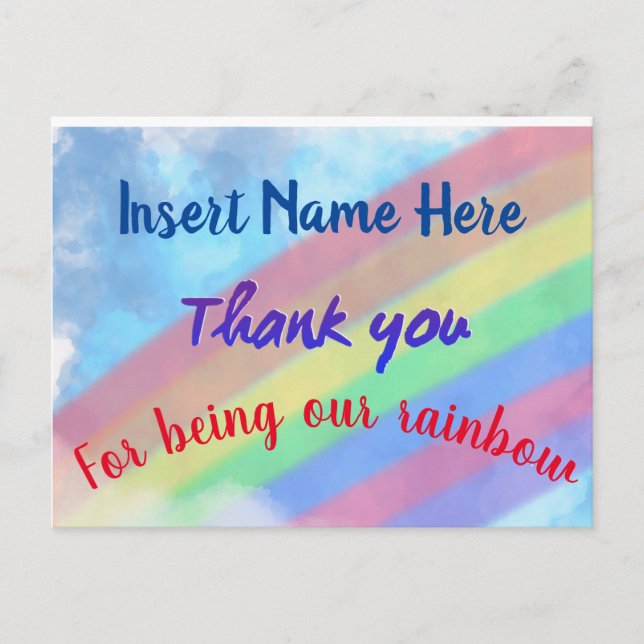 Rainbow Thank You Postcard (Front)