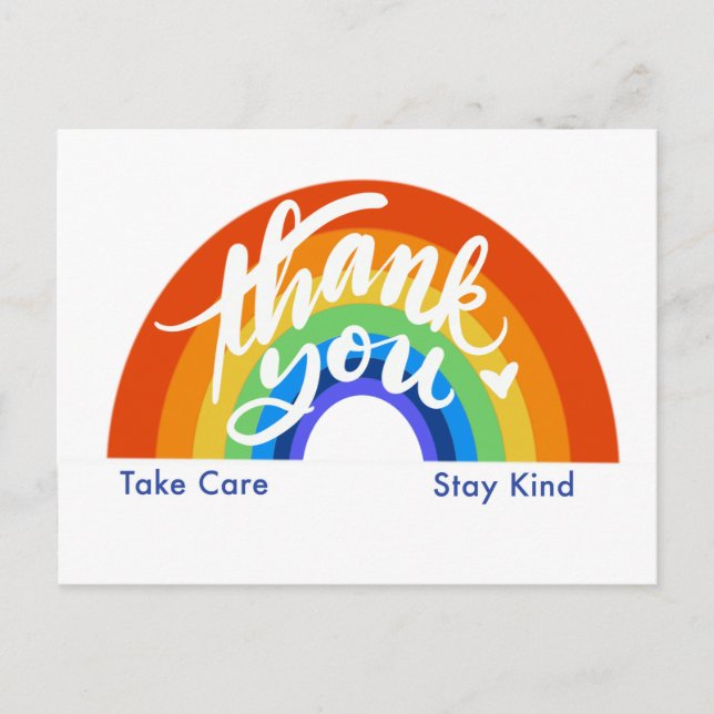 Rainbow Thank You Postcard (Front)