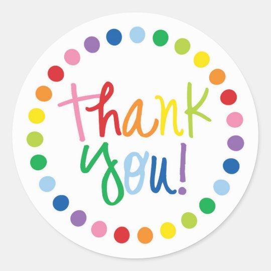 rainbow thank you sticker zazzlecouk