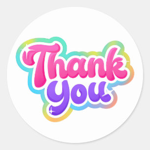 Rainbow Thank You Sticker – Colorful & Cute