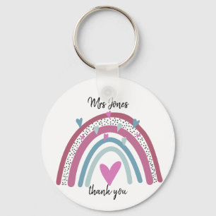 Rainbow thank you teacher gift key ring
