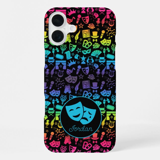 Rainbow Theatre Lover iPhone 16 Plus Case (Back)
