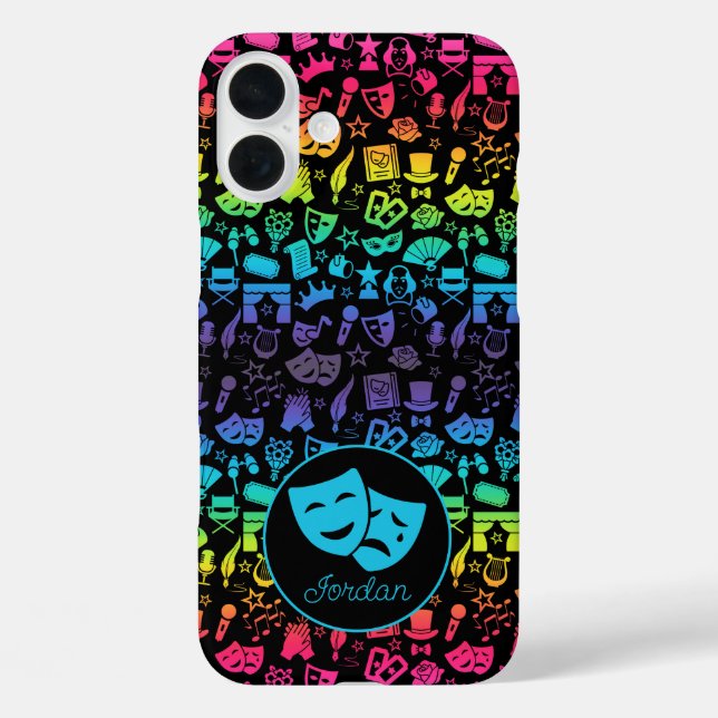 Rainbow Theatre Lover iPhone 16 Plus Case (Back)