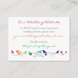 Rainbow Theme Birds Flowers Wedding Website Insert