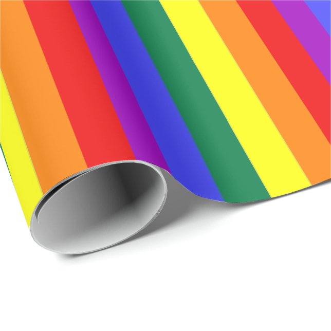 Rainbow Themed Gay Pride Colourful Wrapping Paper (Roll Corner)