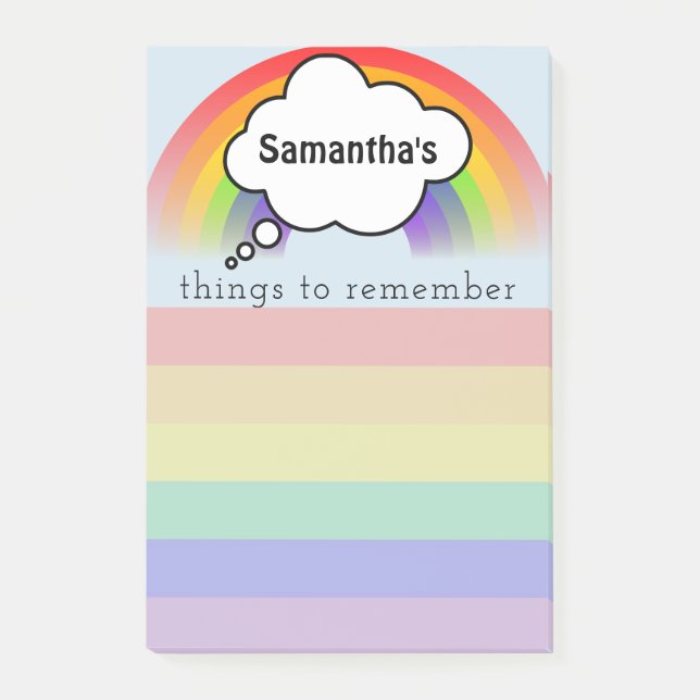 Rainbow Things to Remember List Post It Post-it Notes (Front)