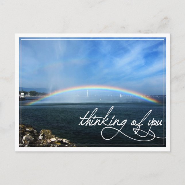 Rainbow Thinking of You Postcard (Front)