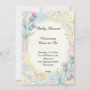 Rainbow Thistle Baby Shower Invitation