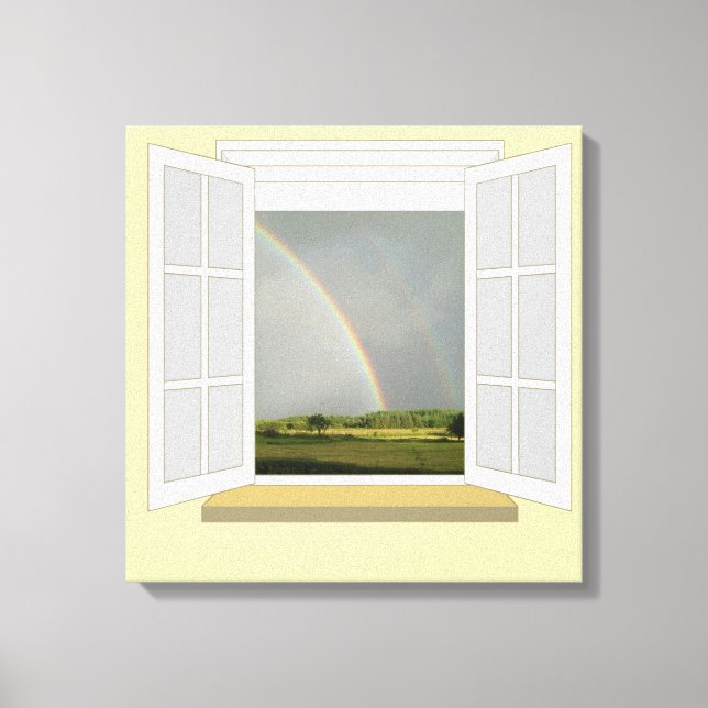 Rainbow through Window Canvas Print (Front)