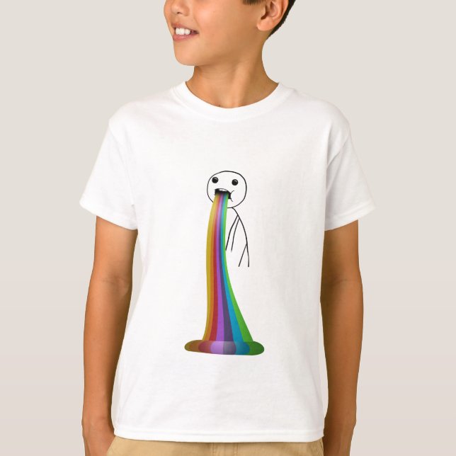 Rainbow throwing up meme T-Shirt (Front)
