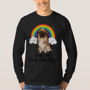 Rainbow Tibetan Spaniel Trust Me I'm A Unicorn Dog T-Shirt