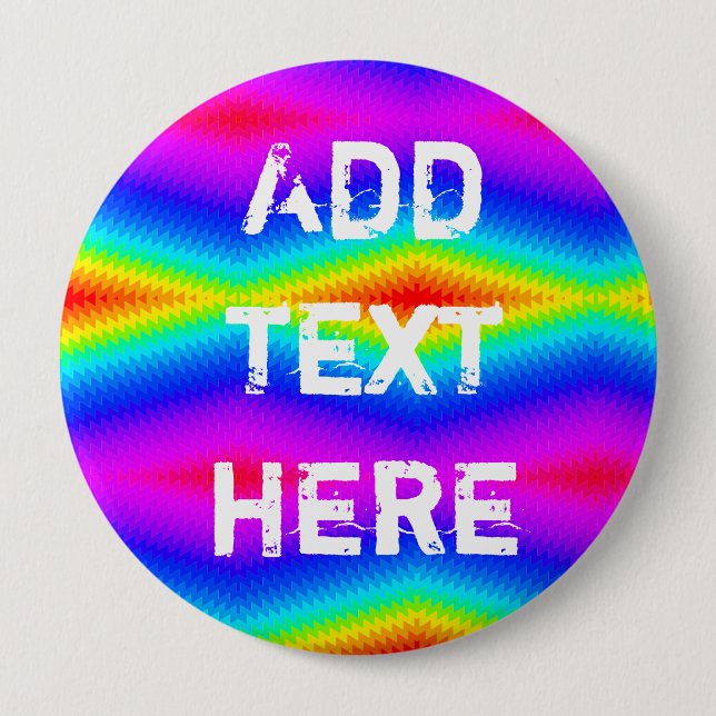 Rainbow tie-dye 10 cm round badge (Front)