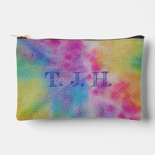 Rainbow Tie Dye Accessory Pouch (Front)