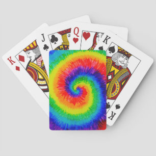 Rainbow Tie-Dye Alcohol Ink Painting Playing Cards