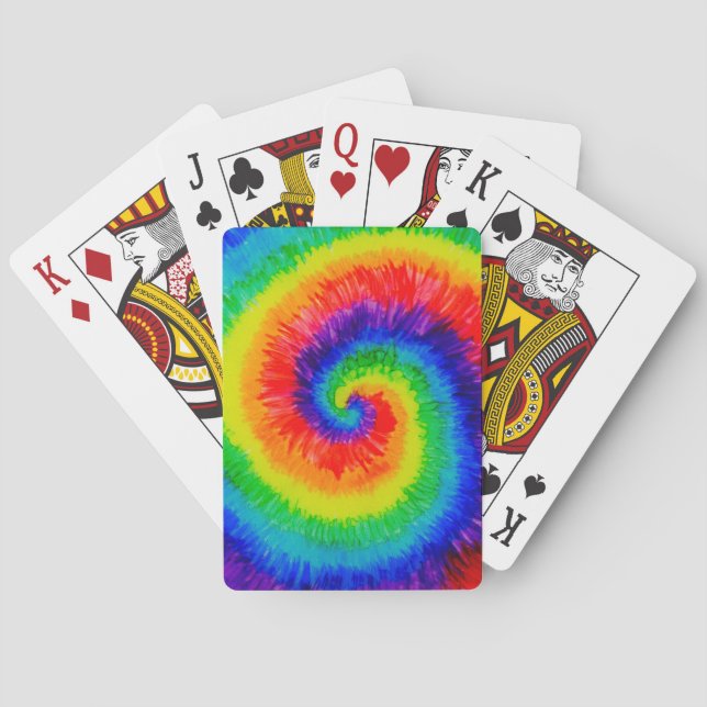 Rainbow Tie-Dye Alcohol Ink Painting Playing Cards (Back)