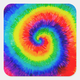 Rainbow Tie-Dye Alcohol Ink Painting Square Sticker