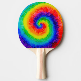 Rainbow Tie-Dye Alcohol Ink Ping Pong Paddle