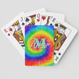 Rainbow Tie-Dye Alcohol Ink Playing Cards