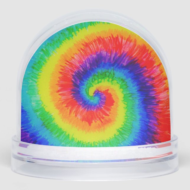 Rainbow Tie-Dye Alcohol Ink  Snowglobe (Front)