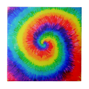 Rainbow Tie-Dye Alcohol Ink Tile