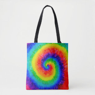 Rainbow Tie-Dye Alcohol Ink Tote Bag