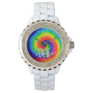Rainbow Tie-Dye Alcohol Ink Watch