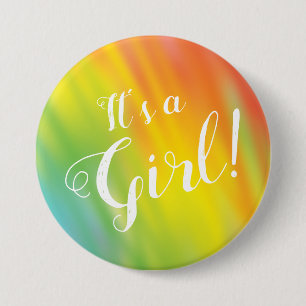 Rainbow Tie Dye Baby Shower 7.5 Cm Round Badge