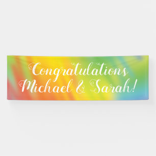 Rainbow Tie Dye Baby Shower Banner