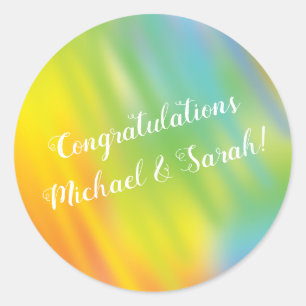 Rainbow Tie Dye Baby Shower Classic Round Sticker