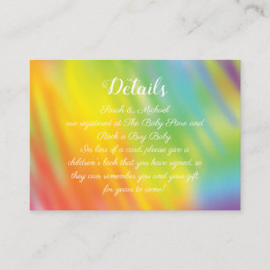 Rainbow Tie Dye Baby Shower Enclosure Card