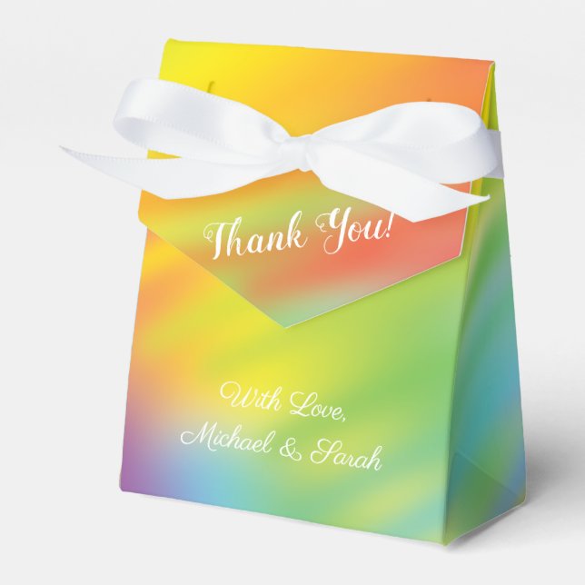 Rainbow Tie Dye Baby Shower Favour Box (Front Side)