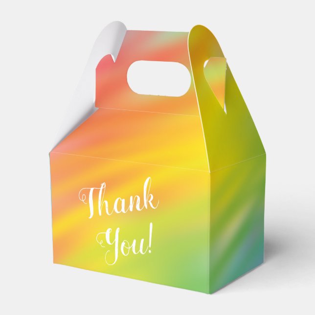 Rainbow Tie Dye Baby Shower Favour Box (Front Side)