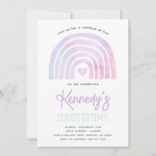 Rainbow Tie Dye Birthday Party Invitation