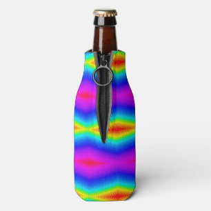Rainbow tie-dye bottle cooler
