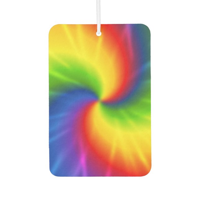 Rainbow Tie-Dye Car Air Freshener (Front)