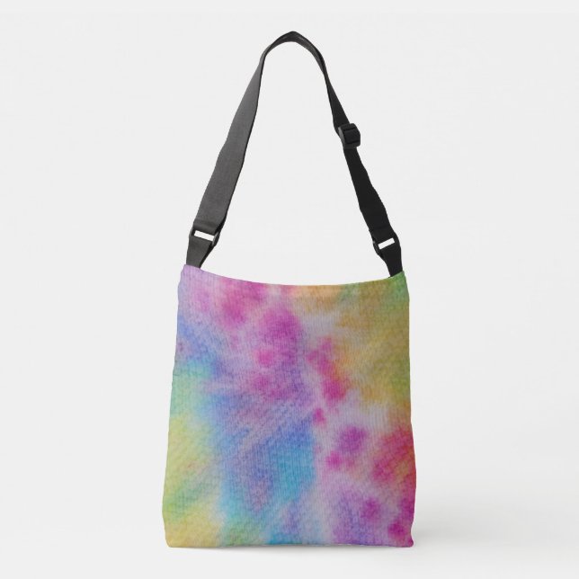Rainbow Tie Dye Crossbody Bag (Front)
