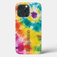 Rainbow Tie Dye Custom Name Modern Dad Birthday