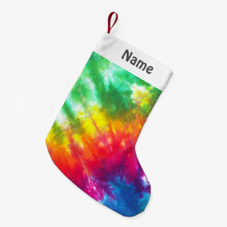 Rainbow Tie-Dye Customised Small Christmas Stocking