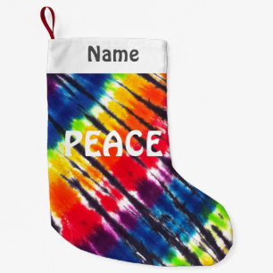 Rainbow Tie-Dye Customized Small Christmas Stocking