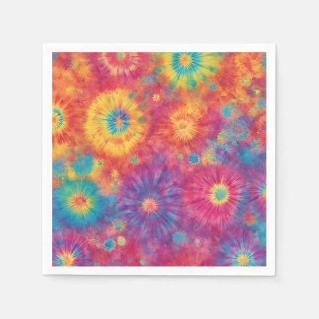 Rainbow Tie Dye Design Napkin (Front)