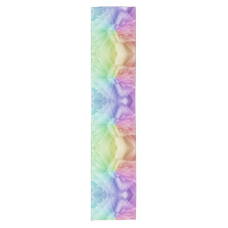 Rainbow Tie Dye Feathers Colourful Short Table Runner